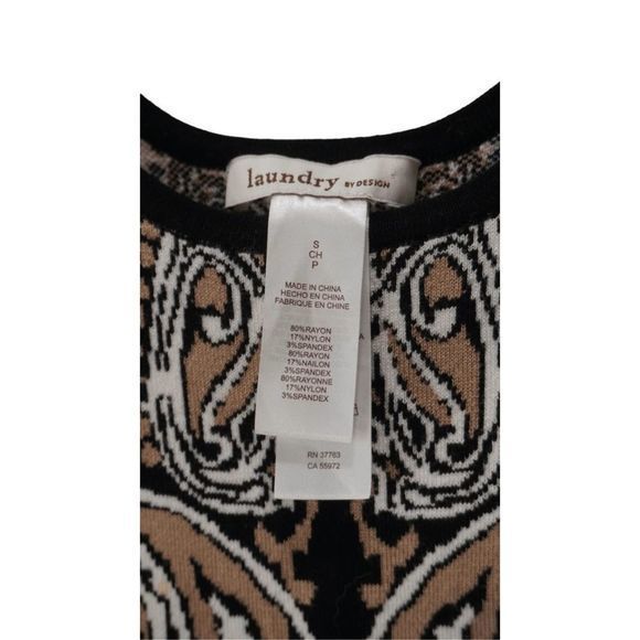 Laundry by Design Black Paisley Knit Professional Dress - Size Small - Picture 4 of 4